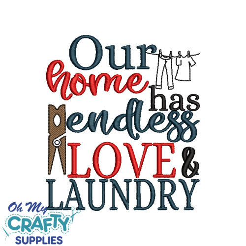 Endless Love and Laundry 1129 Embroidery Design