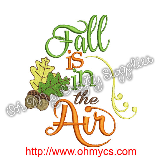 Fall is in the Air Embroidery Design