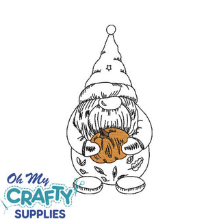 Fall Gnome Sketch 723 Embroidery Design