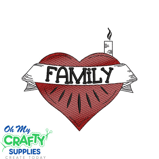 Family Heart 2021 Embroidery Design