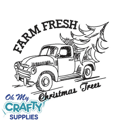 Farm Fresh Christmas Trees 1115 Embroidery Design