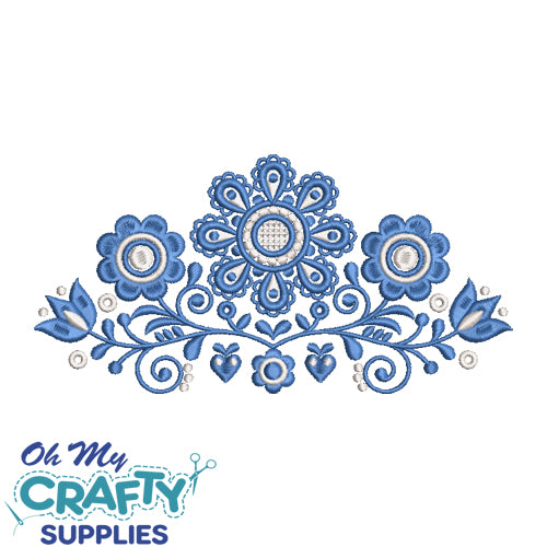 Floral Folk Art Embroidery Design
