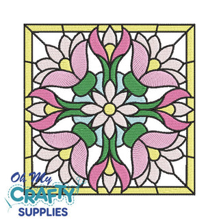 Floral Stained Glass 42122 Embroidery Design