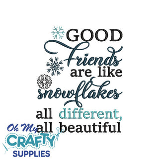 Friends like Snowflakes 1115 Embroidery Design