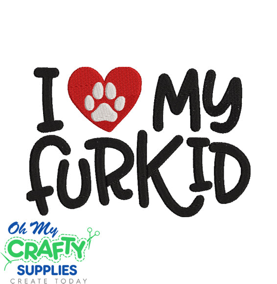 I Heart my Furkid Embroidery Design