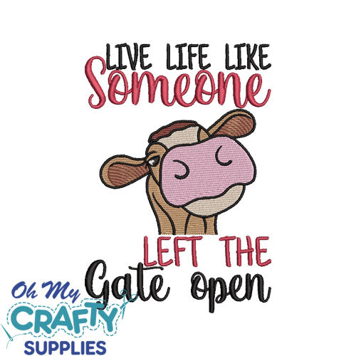 Gate open Embroidery Design