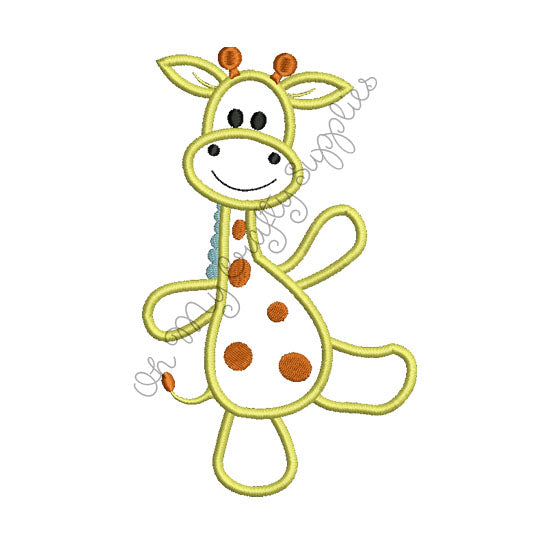Giraffe Applique Embroidery Design