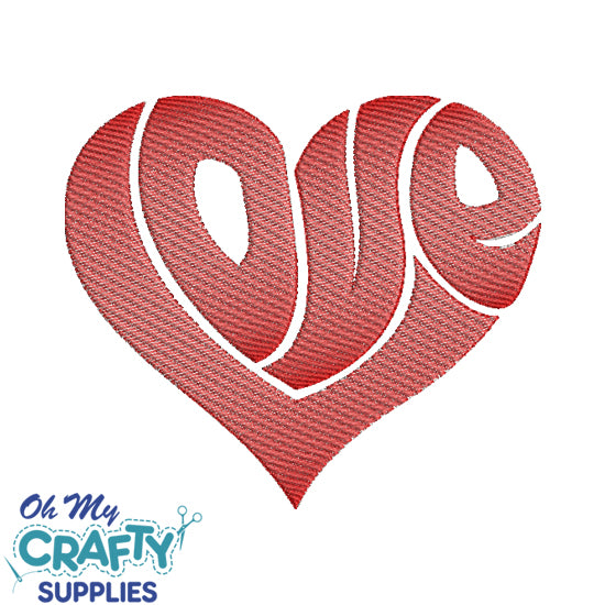 Groovy Love Heart Embroidery Design