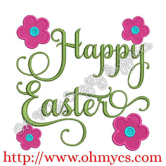 Happy Easter Embroidery Design