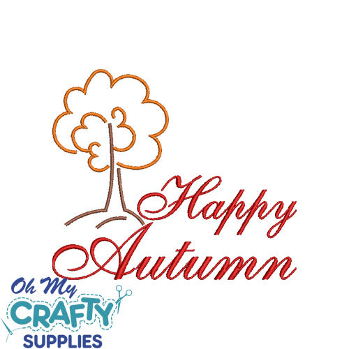 Happy Autumn Tree 722 Embroidery Design