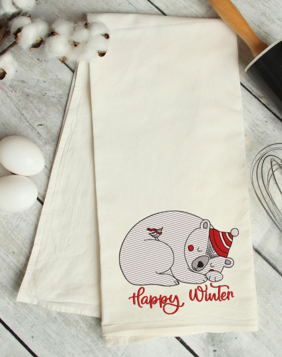 Happy Winter Polar Bear 2020 Embroidery Design - Oh My Crafty Supplies Inc.