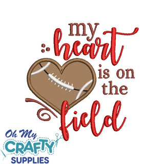 My Heart On The Field 723 Embroidery Design
