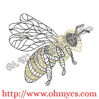 Henna Bee Embroidery Design