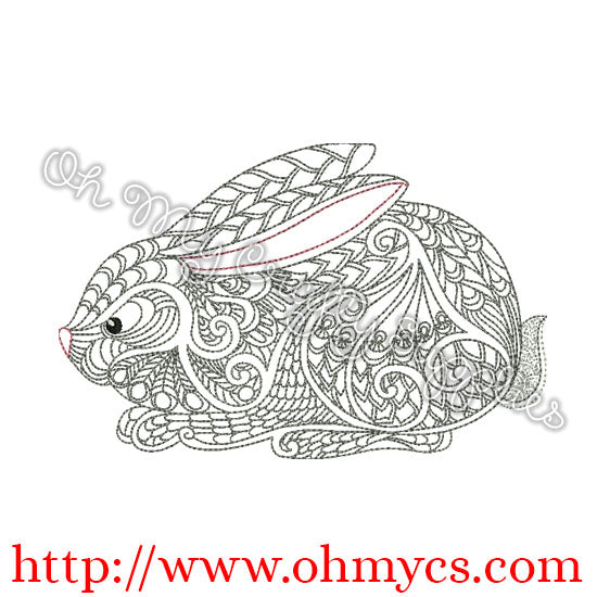 Henna Bunny Embroidery Design