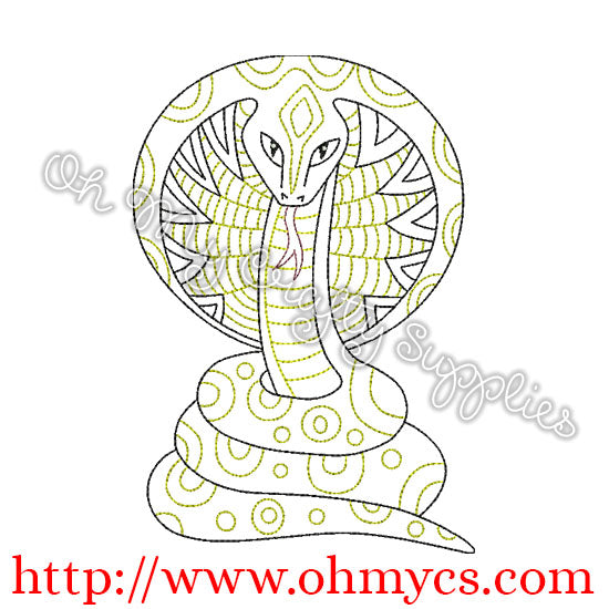 Henna Cobra Embroidery Design