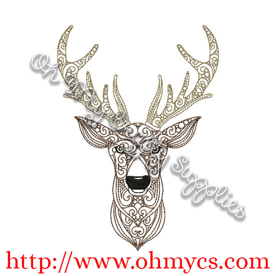 Henna Deer Embroidery Design