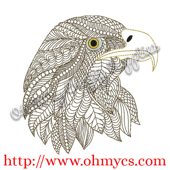 Henna Eagle Embroidery Design