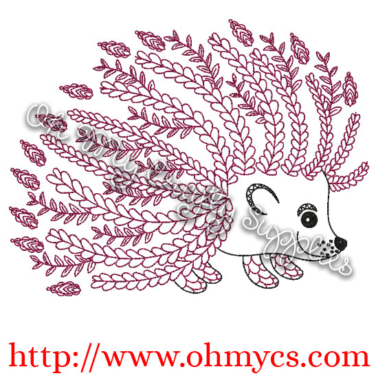 Henna Hedge Hog Embroidery Design