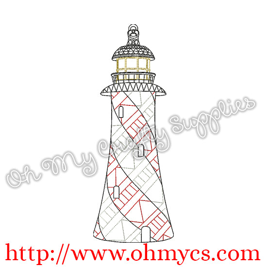 Henna Lighthouse Embroidery Design