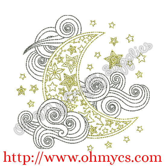 Henna Moon Embroidery Design