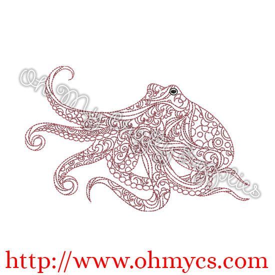 Henna Octopus Embroidery Design