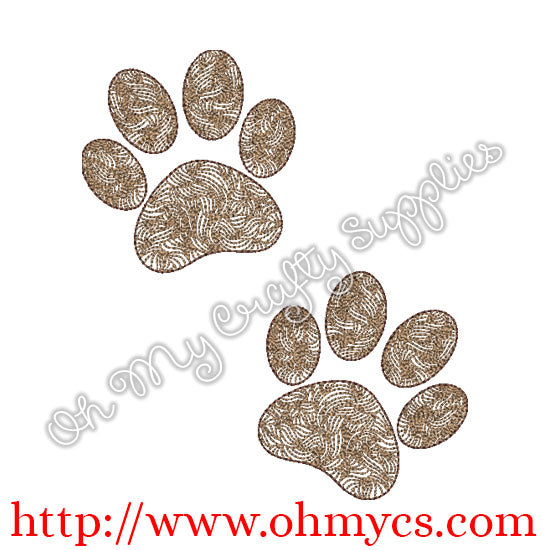 Henna Paw Prints Embroidery Design