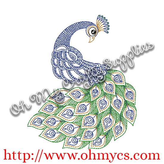 Henna Peacock Embroider Design