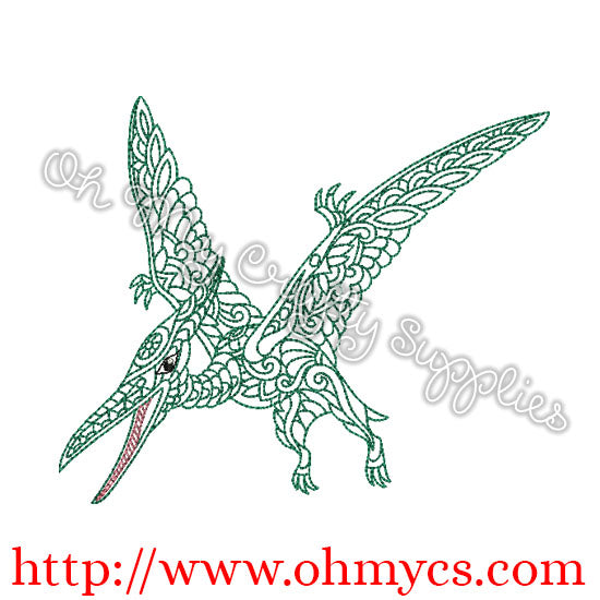 Henna Pterodactyl Embroidery Design