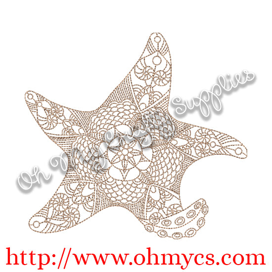 Henna Starfish Embroidery Design