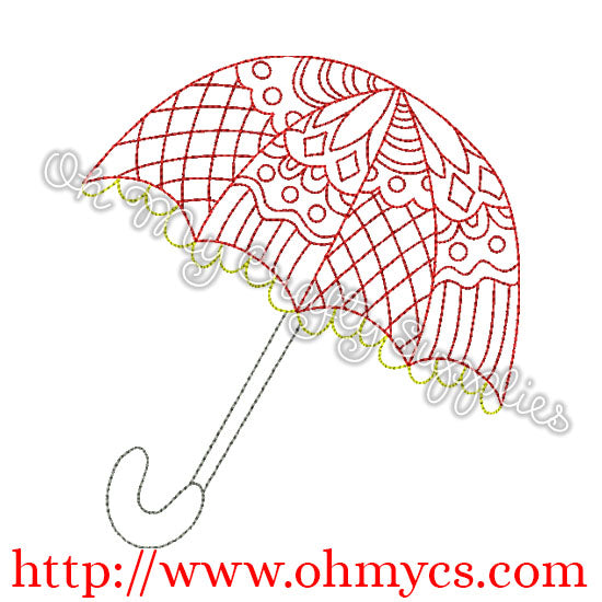 Henna Umbrella Embroidery Design