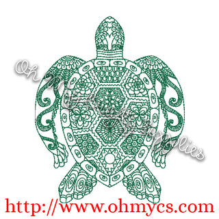 Henna Turtle Embroidery Design