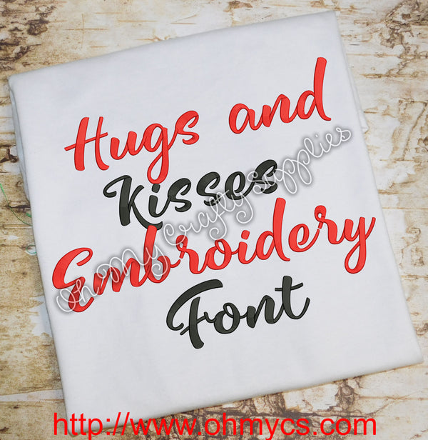 Hugs N Kisses Embroidery Font (BX Included)
