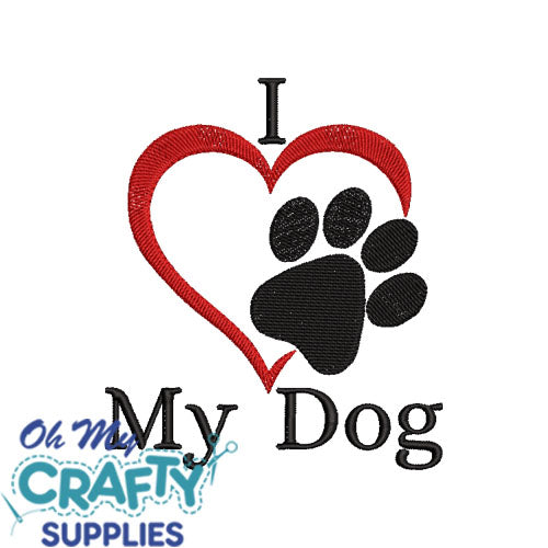 I Heart My Dog 627 Embroidery Design