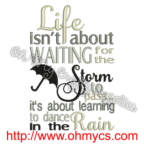 Life Storm Rain Embroidery Design