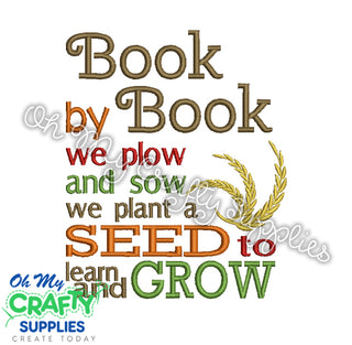 Book Planting Embroidery Design