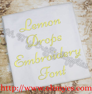 Lemon Drops Embroidery Font (BX Included)
