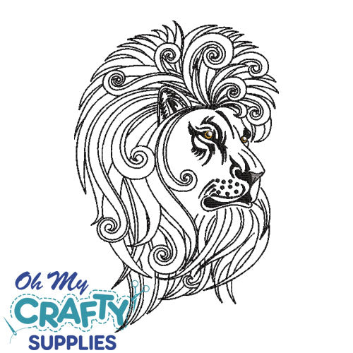 Lion Drawing 21222 Embroidery Design