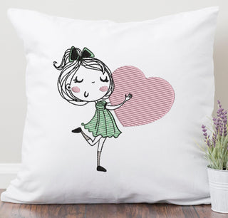 Little Miss Hearts Embroidery Design - Oh My Crafty Supplies Inc.