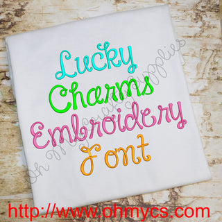 Lucky Charms Embroidery Font (BX Included)