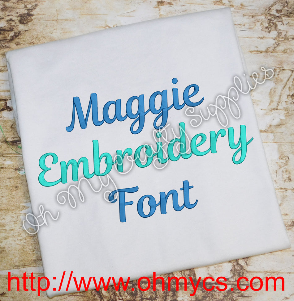 Maggie Embroidery Font (BX Included)