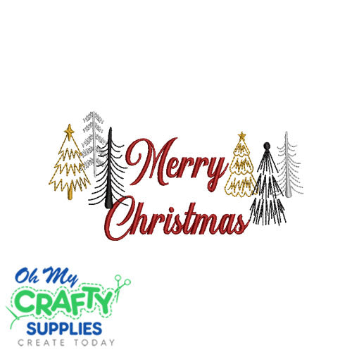 Merry Christmas Trees 1110 Embroidery Design