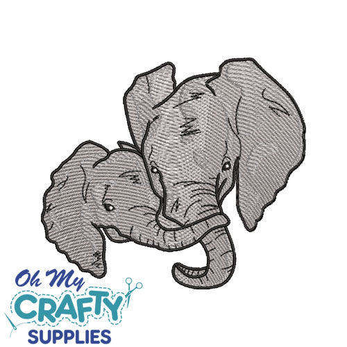 Mommy and Baby Elephant 429 Embroidery Design