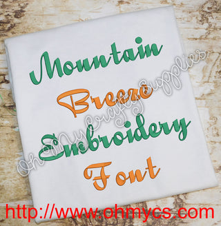 Mountain Breeze Embroidery Font (BX Included)