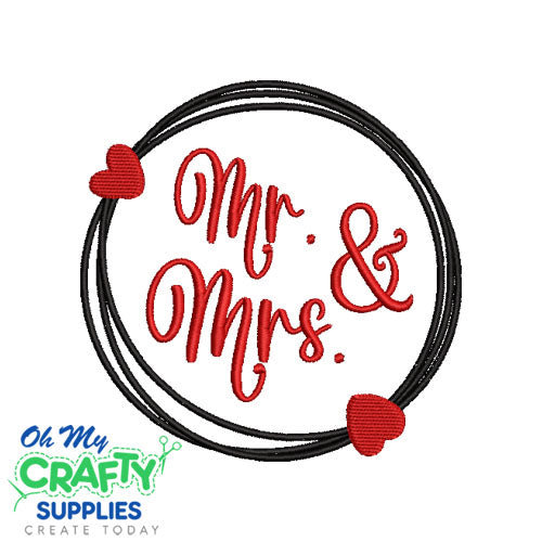 Mr. Mrs. Circle 912 Embroidery Design