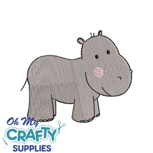 Nursery Hippo Embroidery Design