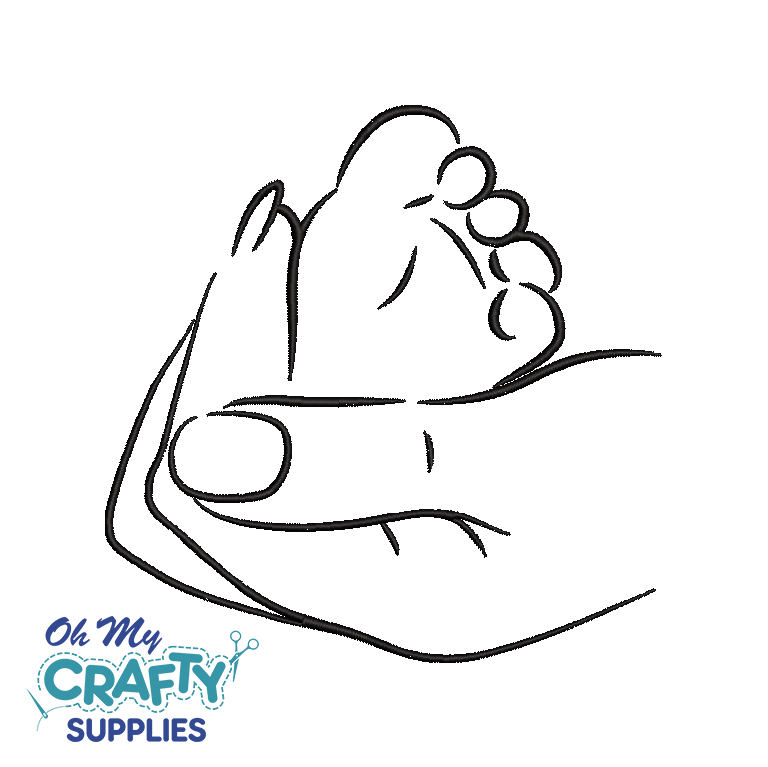 Baby Foot in Hand 9921 Embroidery Design