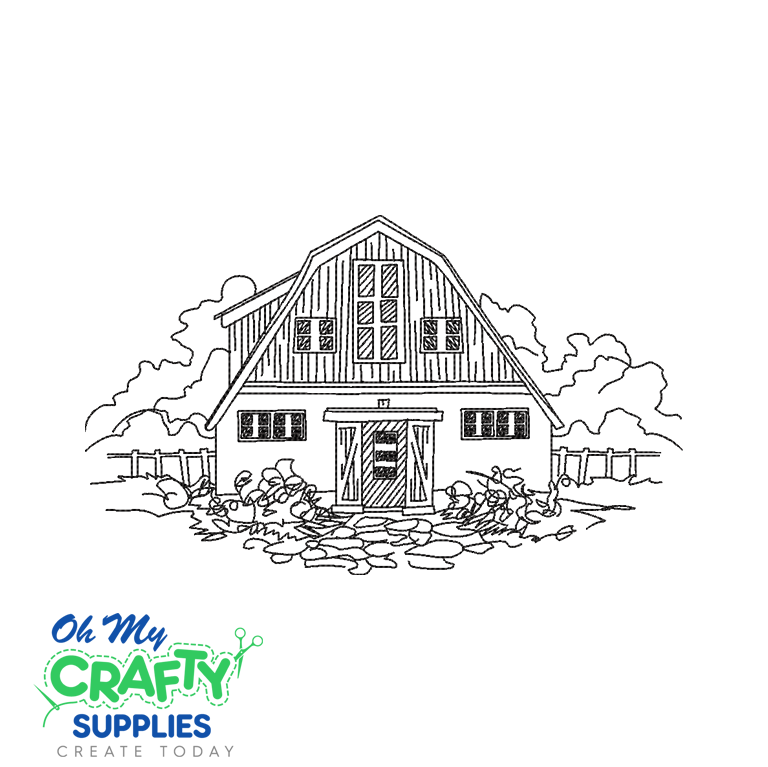 Barn Sketch 93021 Embroidery Design