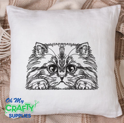 Crouching Kitty Cat Sketch 2021 Embroidery Design