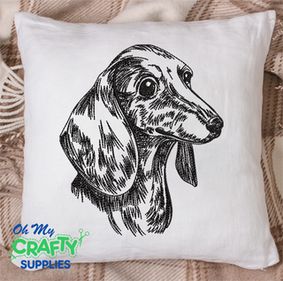 Dachshund Dog Sketch 2021 Embroidery Design