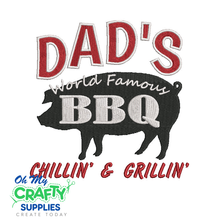 Dad's Famous BBQ 2021 Embroidery Design